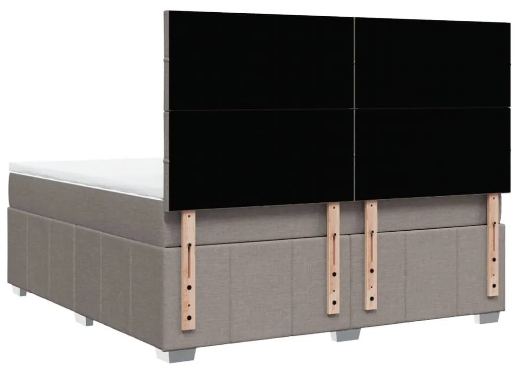 vidaXL Κρεβάτι Boxspring με Στρώμα Taupe 180x200 εκ. Υφασμάτινο