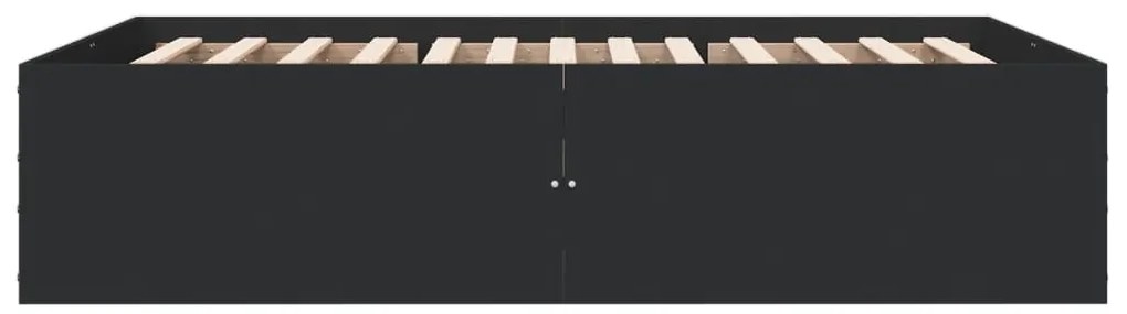 vidaXL Πλαίσιο Κρεβατιού Μαύρο 135x190 εκ. Επεξεργ. Ξύλο