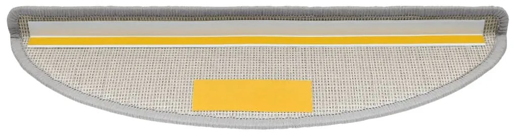 vidaXL Πατάκια Σκαλιών 10 τεμ. Ανοιχτό Γκρι Ημίκυκλα 56x17x3 εκ.