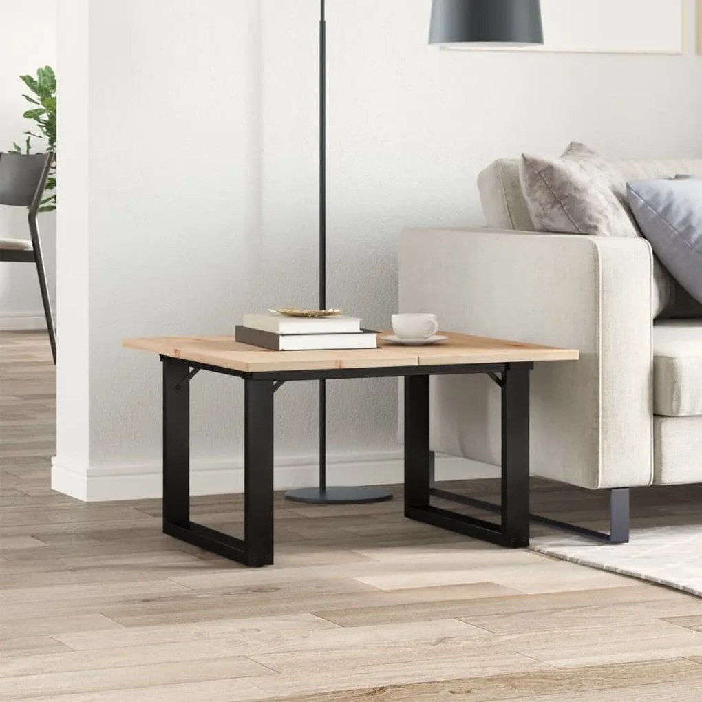 vidaXL Τραπεζάκι Σαλονιού Πλαίσιο Ο 70x70x40εκ Μασίφ Πεύκο/Ατσάλι