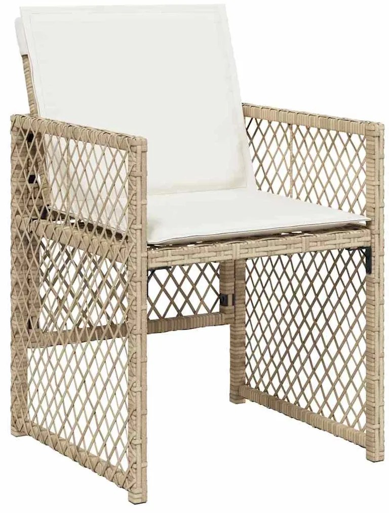 vidaXL Σέτ φαγητού για κήπο 5 pcs Μπεζ συνθετικό ρατάν