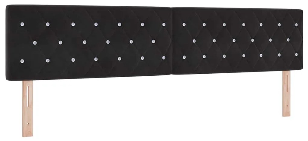 vidaXL Βελούδινο Κεφαλάρι Argyle με κεφαλάρι Μαύρο 200 cm Βελούδο
