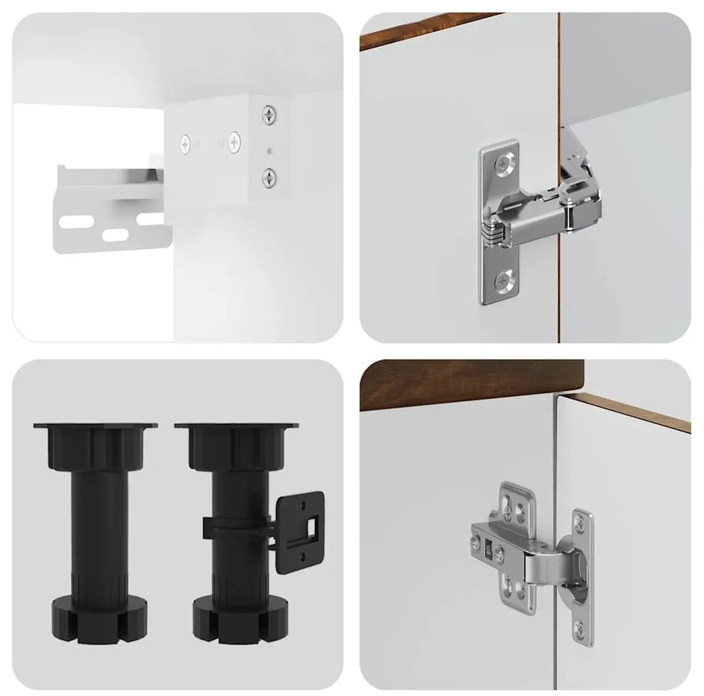 vidaXL Σετ Ντουλαπιών Κουζίνας 8 Τεμαχίων "Lucca" από Καπνιστή Δρυ και Μηχανικά Απορροφημένο Ξύλο