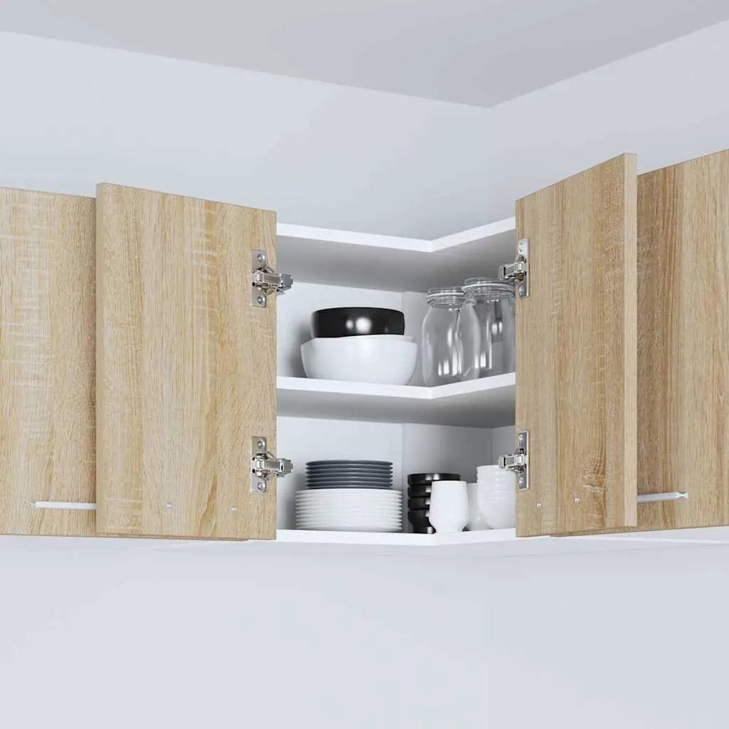 vidaXL Κρεμαστό ντουλάπι Riga Σομόνα Δρυς και Λευκό 57 x 57 x 40 εκ.