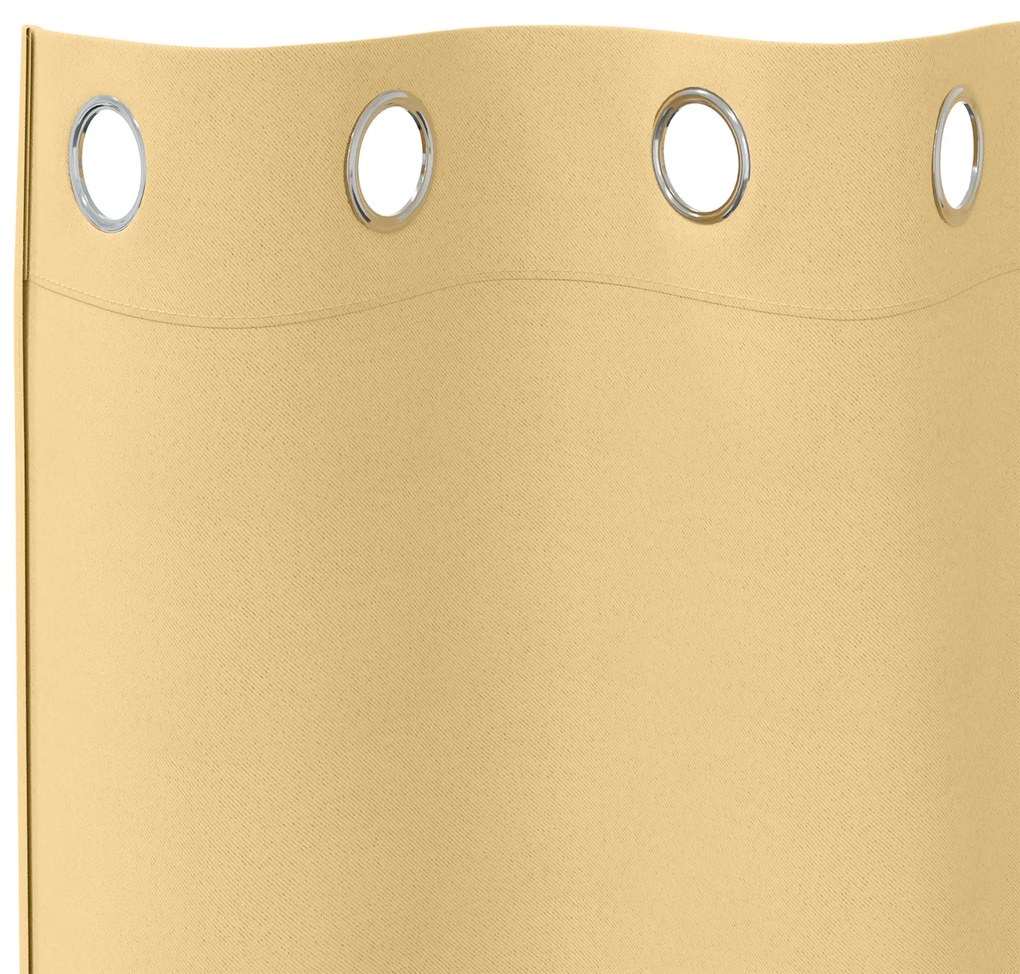 vidaXL Κουρτίνες με κουρτίνες 2 pcs Μπεζ 225 x 140 εκ. Πολυεστέρας