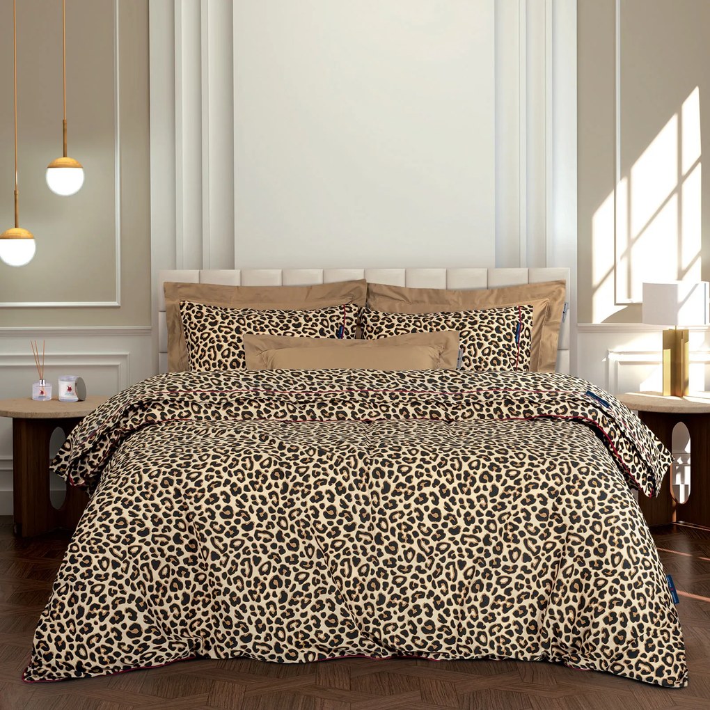 Σετ Παπλωματοθήκη Polycotton King 240x260εκ. Essential 2218 Μαύρη-Μπεζ-Ώχρα Greenwich Polo Club