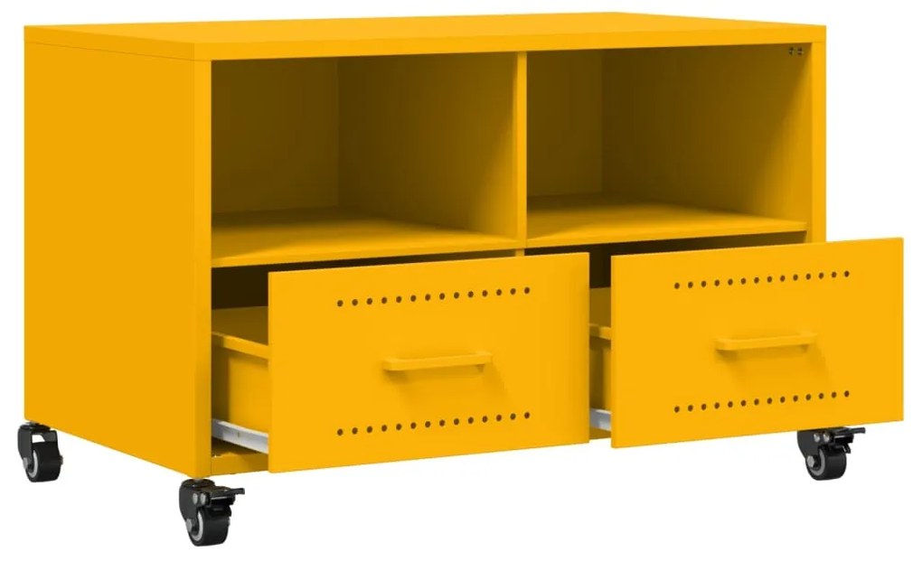 Έπιπλο Τηλεόρασης Μουσταρδί Κίτρινο 68x39x43,5 εκ. από Ατσάλι 846701