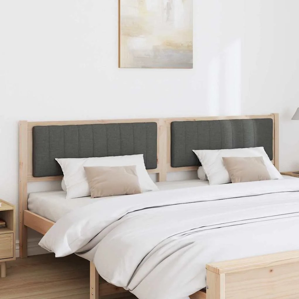 vidaXL Ταπετσαρισμένο κεφαλάρι Καφέ 200 cm Στερεά ξυλεία πεύκου