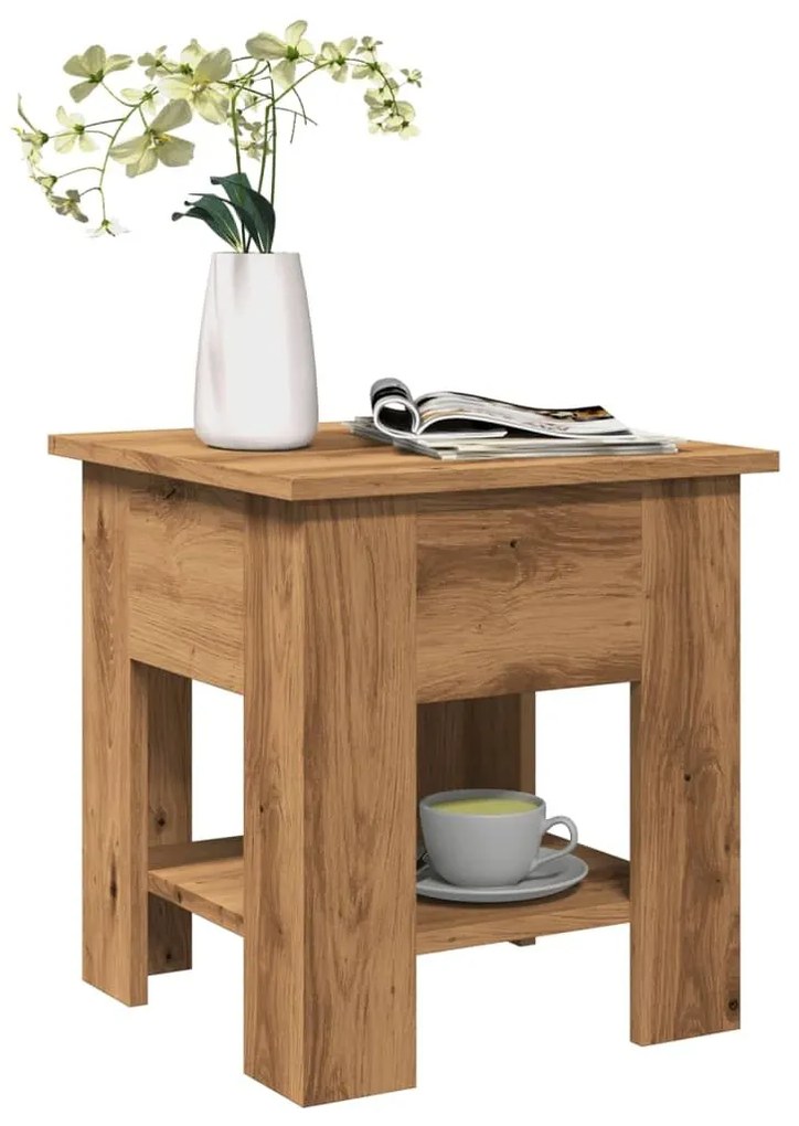 Τραπεζάκι σαλονιού Artisan Oak 40x40x42 cm Κατασκευασμένο ξύλο - Καφέ