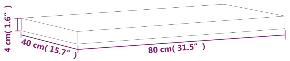 vidaXL Πάγκος Μπάνιου 80 x 40 x 4 εκ. από Μασίφ Ξύλο Οξιάς