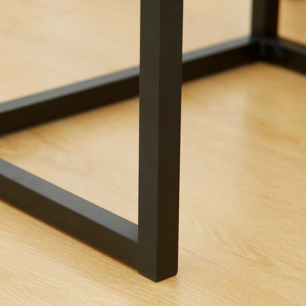 HOMCOM Τραπέζι κονσόλας σε βιομηχανικό στυλ, βοηθητικό τραπέζι, μπουφές, 1 ντουλάπι, Καφέ + Μαύρο