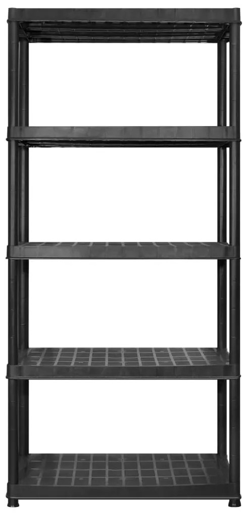vidaXL Ραφιέρα Αποθήκευσης 5 Επιπέδων Μαύρη 183x45,7x185 εκ. Πλαστική