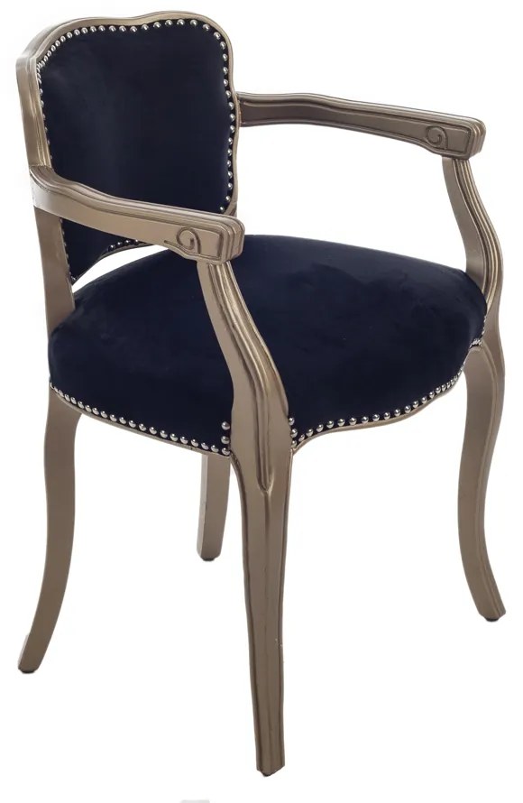 Artekko Royal Πολυθρόνα με Βελούδο Χρυσό Μαύρο (56.6x52.1x75.7)cm Artekko 47995
