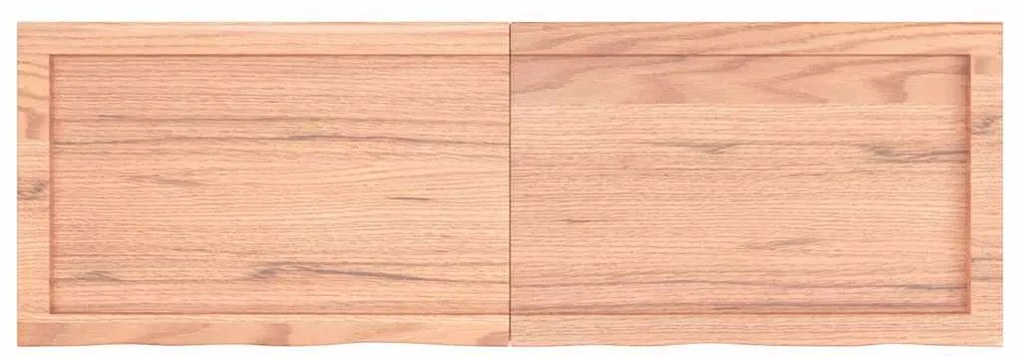 vidaXL Ράφι Τοίχου Ανοιχτό Καφέ 120x40x(2-4)εκ. Επεξ. Μασίφ Ξύλο Δρυός