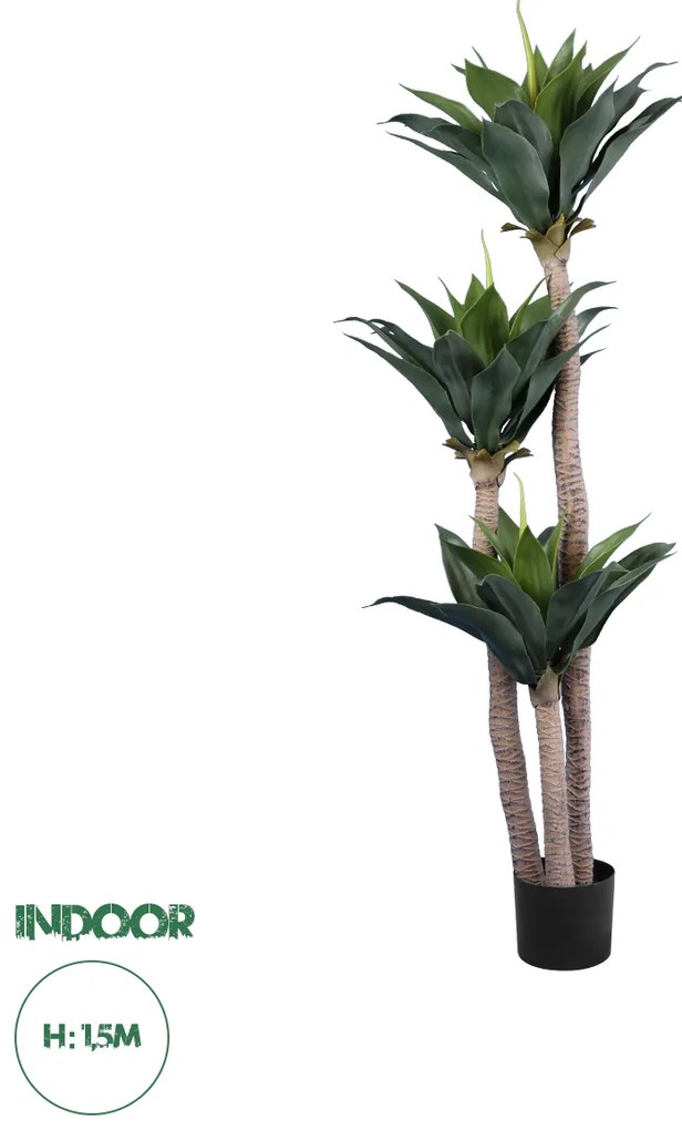 20215 GloboStar® Artificial Garden AGAVE 20215 Τεχνητό Διακοσμητικό Φυτό Αγαύη Υ150cm