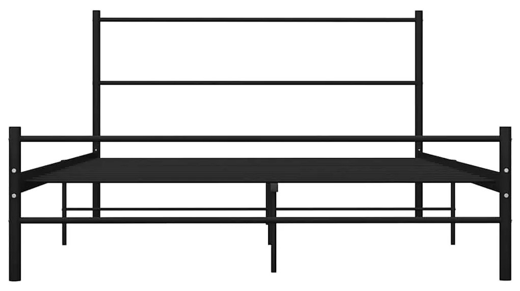 vidaXL Σκελετός Κρεβατιού με Κεφαλάρι Χωρίς Στρώμα Μαύρο 140x200 εκ.