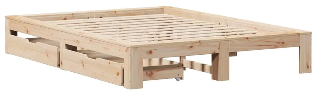 vidaXL Σκελετός Κρεβατιού Χωρίς Στρώμα 150x200 εκ Μασίφ Ξύλο Πεύκου
