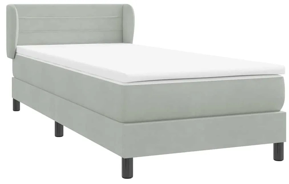 ΚΡΕΒΑΤΙ BOXSPRING ΜΕ ΣΤΡΩΜΑ ΑΝΟΙΧΤΟ ΓΚΡΙ 100X210 ΕΚ. ΒΕΛΟΥΔΙΝΟ 3317601