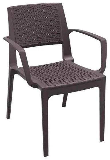 Καρέκλα Πολυπροπυλενίου 22τμχ Capri Brown 58Χ62Χ82εκ.