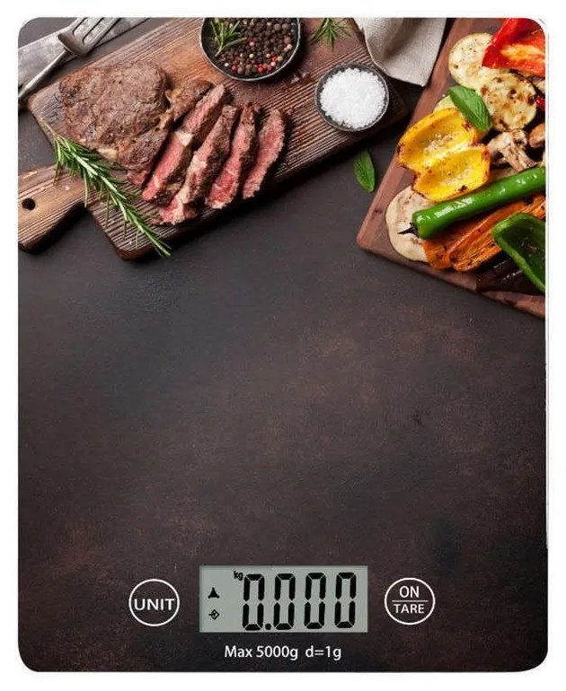 Ζυγαριά Κουζίνας Ψηφιακή Bbq 5kg 01-13295 20,5x16,5cm Multi Estia Glass