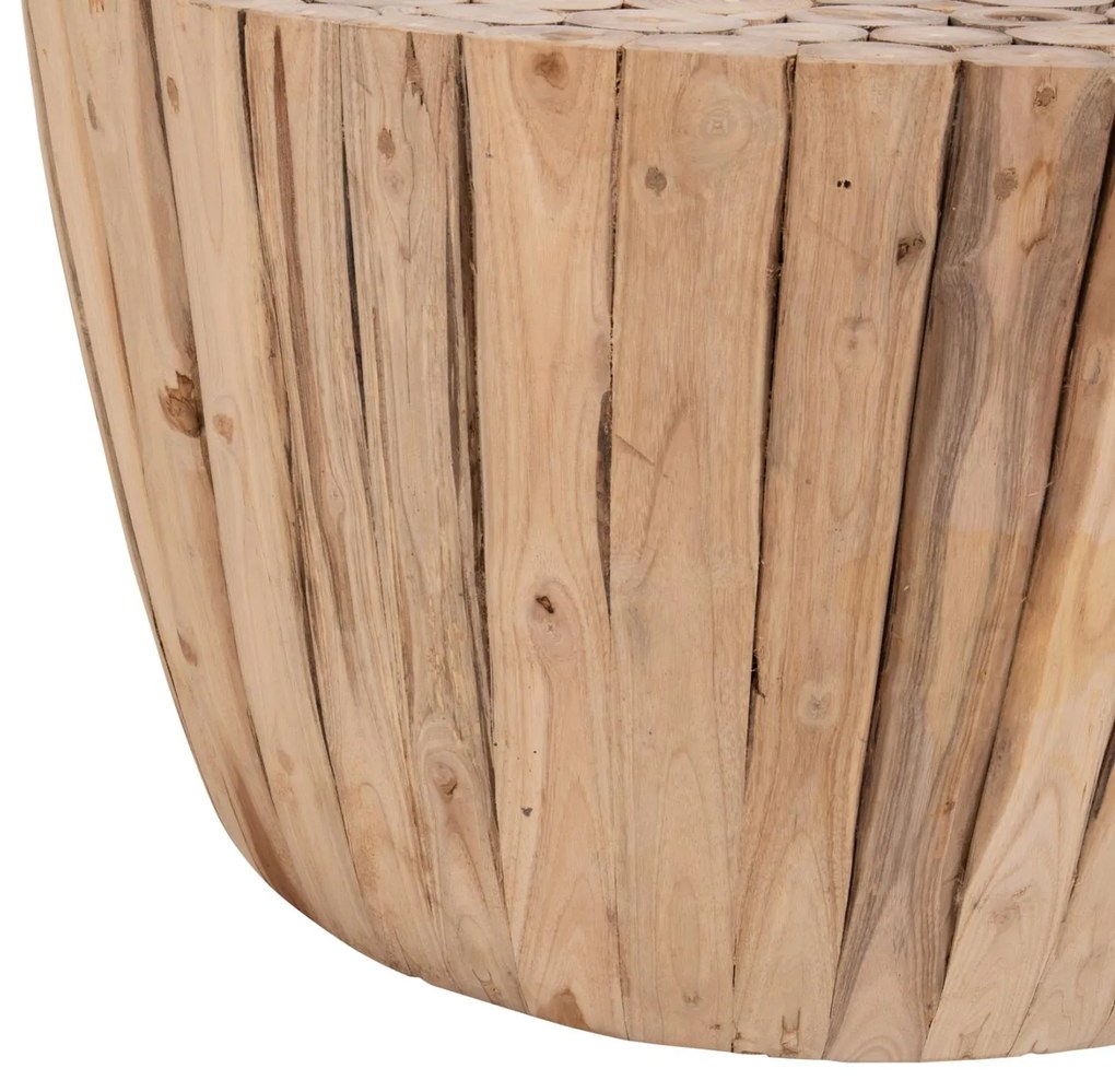 Τραπεζάκι σαλονιού C9804 Ξύλο TEAK σε Φυσικό Φ80x46Yεκ. 80x80x46 εκ.