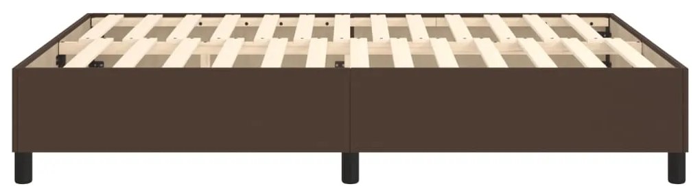 vidaXL Σκελετός Κρεβατιού με Ελατήρια Καφέ 140x190 εκ. από Συνθετικό Δέρμα