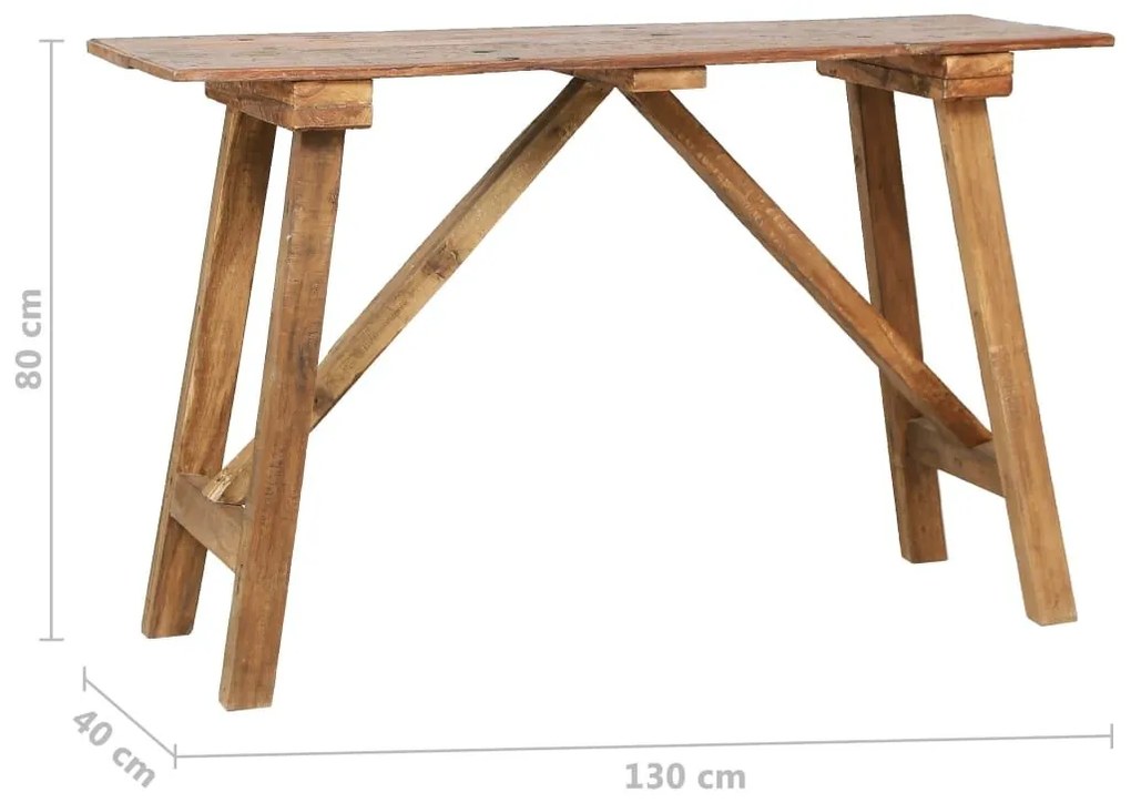 Τραπέζι Κονσόλα 130 x 40 x 80 εκ. από Μασίφ Ανακυκλωμένο Ξύλο - Καφέ