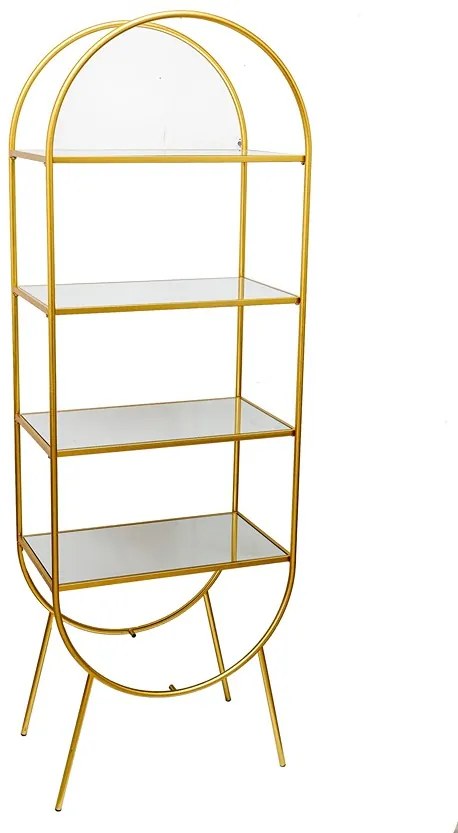 Ραφιέρα Οβάλ Χρυσή Με Καθρέπτες 65x40x195εκ. Zen Collection 24.37.51149