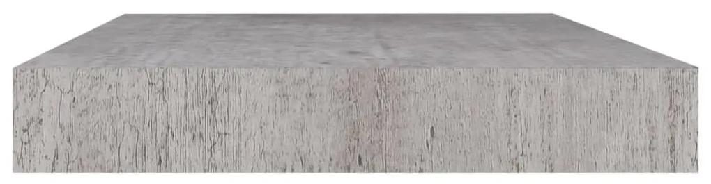 Ράφια Τοίχου 2 τεμ. Γκρι Σκυροδέματος 50x23x3,8 εκ. MDF - Γκρι