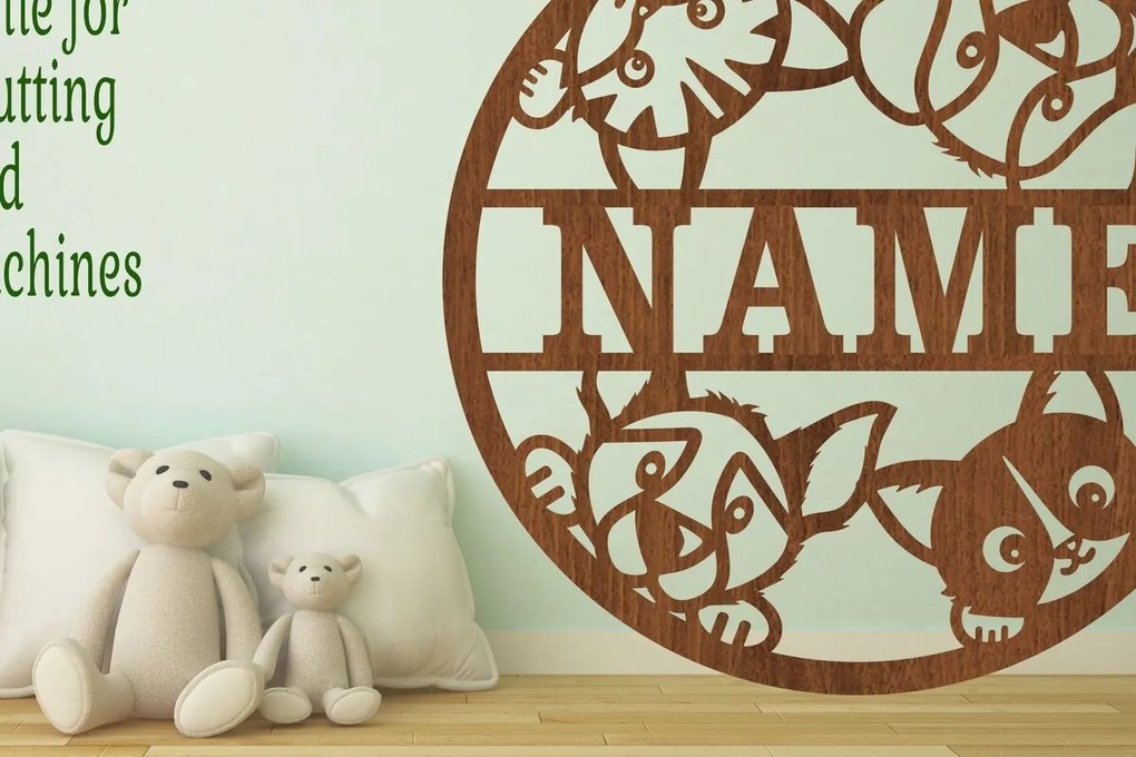 Σετ των 2 Intra απο ξύλο plywood 3mm-4mm πάχος Cats and Dogs Name Sin Te Δίασταση 30x20 cm INTRAFABR-75515594