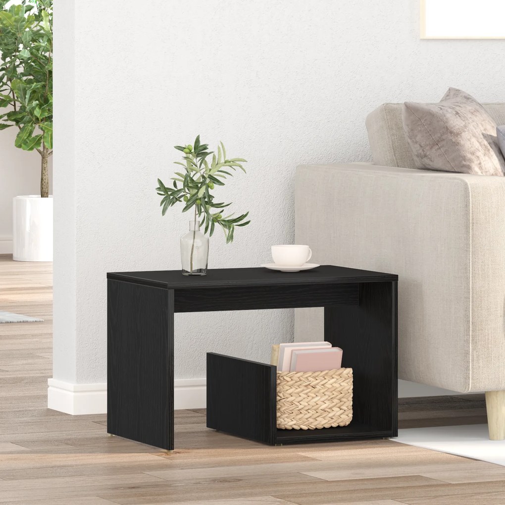 vidaXL Τραπέζι Σαλονιού Μαύρο Δρύς 59x36x38 εκ. Επεξεργασμένο ξύλο