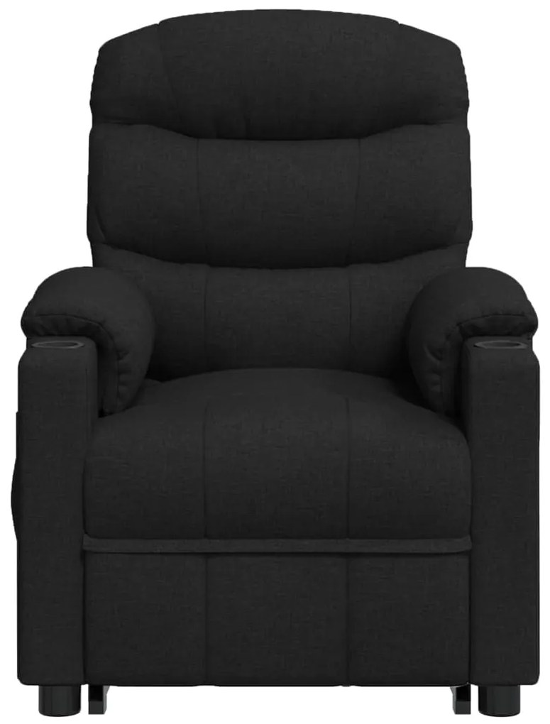 vidaXL Πολυθρόνα Μασάζ με Ανύψωση Μαύρη Υφασμάτινη