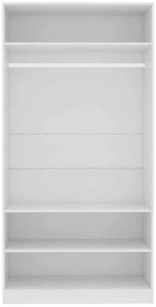 vidaXL Ντουλάπα Λευκή 100 x 50 x 200 εκ. από Επεξ. Ξύλο