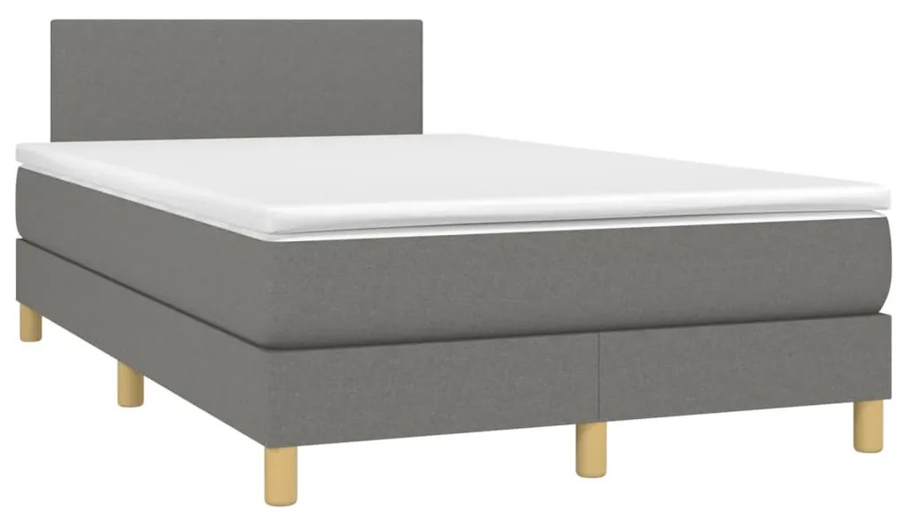 ΚΡΕΒΑΤΙ BOXSPRING ΜΕ ΣΤΡΩΜΑ ΣΚΟΥΡΟ ΓΚΡΙ 120X190 ΕΚ ΥΦΑΣΜΑΤΙΝΟ 3269759