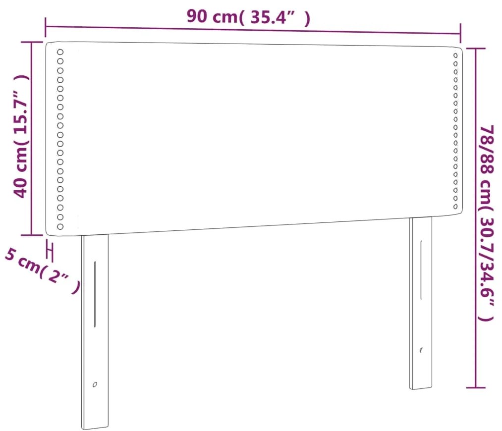 vidaXL Κεφαλάρι Κρεβατιού LED Μαύρο 90x5x78/88 εκ. Υφασμάτινο