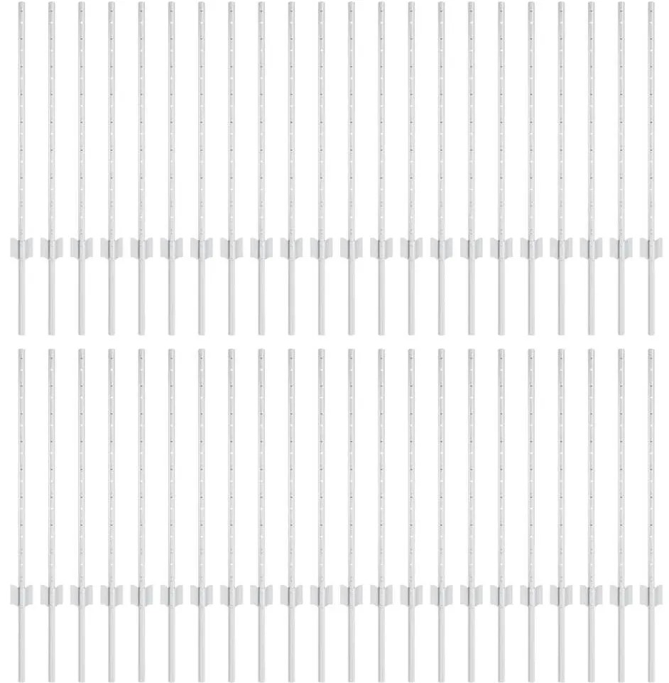 vidaXL Πό posts φράχτη 44 pcs Ασημί 120 cm Ατσάλι