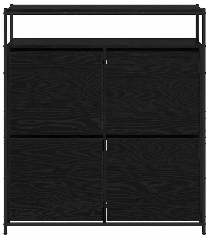 vidaXL Ντουλάπα Παπουτσιών με ράφι Μαύρη Οξυά 100 x 34 x 112 εκ