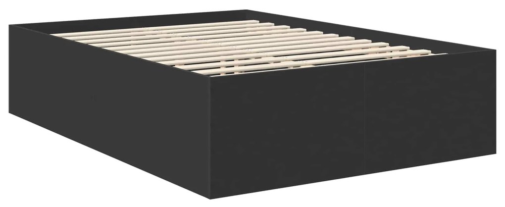 vidaXL Σκελετός Κρεβατιού Μαύρο 140 x 190 cm Επεξεργασμένο ξύλο