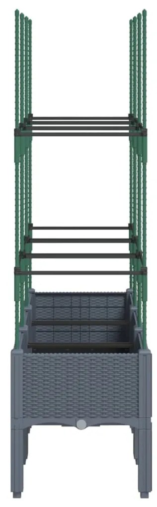 Ζαρντινιέρα Κήπου με Καφασωτό Μπλε Γκρι 120x40x142,5 εκ. από PP 367956