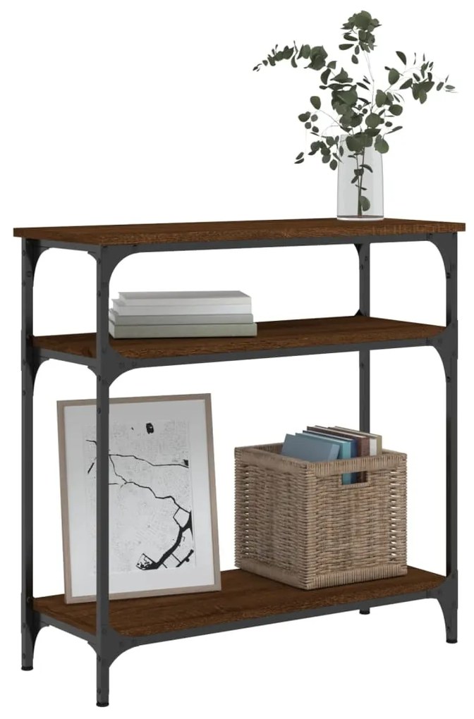 vidaXL Τραπέζι Κονσόλα Καφέ Δρυς 75x29x75 εκ. Επεξεργασμένο Ξύλο
