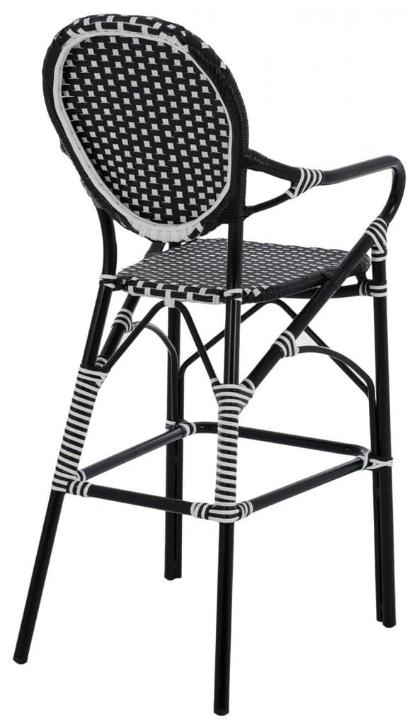 ΣΚΑΜΠΟ ΑΛΟΥΜΙΝΙΟΥ BAMBOO LOOK ΜΕ WICKER ΜΑΥΡΟ ΛΕΥΚΟ  56x60x126 εκ. 56x60x126 εκ.