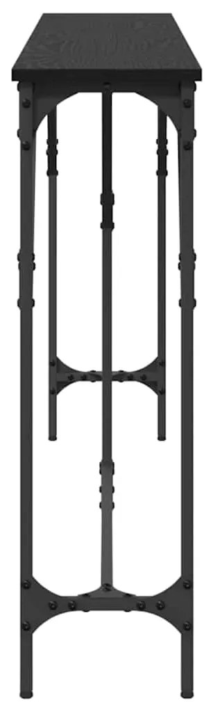 vidaXL Τραπέζι κονσόλας Μαύρη δρυς 180 x 23 x 75 cm