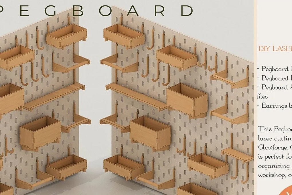 Intra απο ξύλο plywood 3mm-4mm πάχος – Πίνακας τοίχου μανταλάκια Ξύλινη σανίδα ράφι Δίασταση  40x30 cm INTRAFABR-41518175