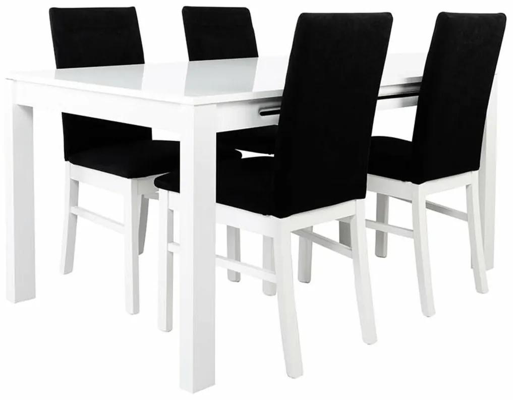 Τραπέζι Boston CA124, Γυαλιστερό λευκό, Άσπρο, 76x90x140cm, 25 kg, Επιμήκυνση, Ινοσανίδες μέσης πυκνότητας, Ξύλο | Epipla1.gr