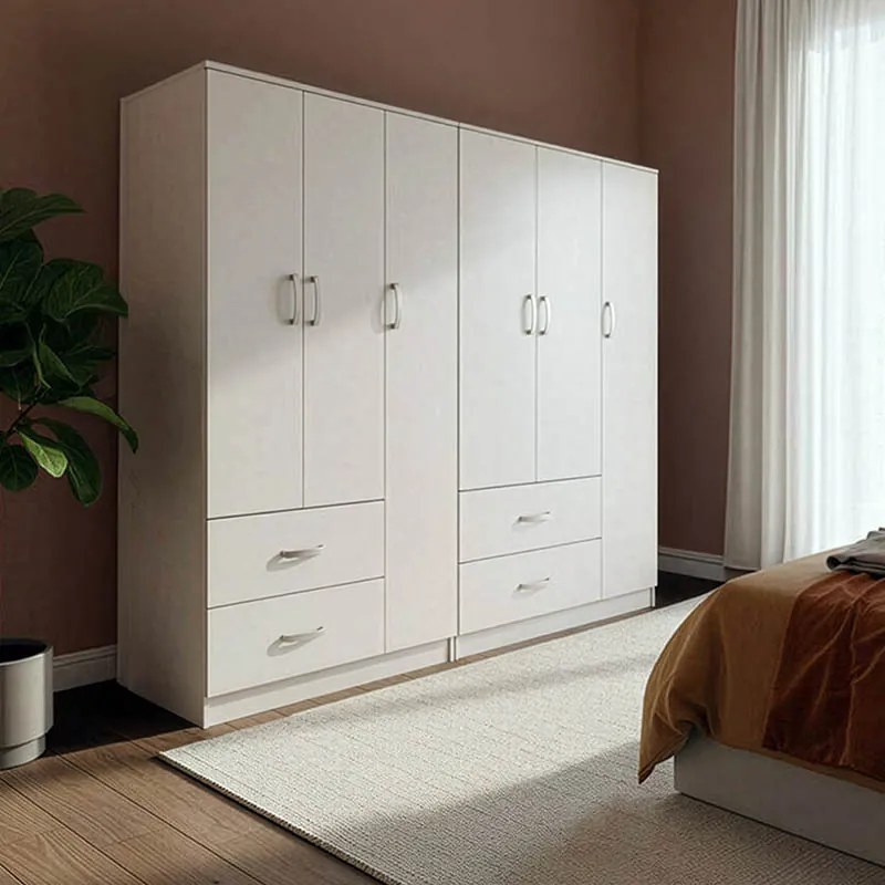 Ντουλάπα εξάφυλλη Lego λευκή 180x42x180εκ Υλικό: 15mm Particle Board 383-000183