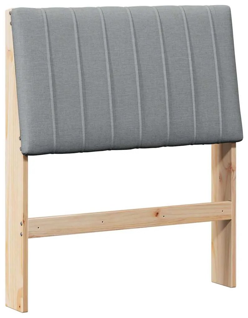 vidaXL Ταπετσαρισμένο κεφαλάρι Ανοιχτό γκρι 80 cm Στερεά ξυλεία πεύκου
