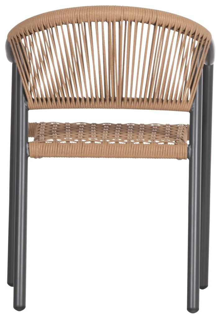 Καρέκλα - Πολυθρόνα KERLY C6050.10 Αλουμινίου Σκούρο Γκρί - Συνθετικό Rattan Μπέζ 54x58,5x76Υ εκ. 54x58.5x76 εκ.