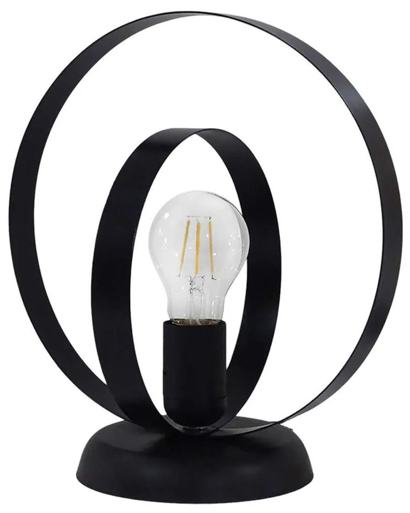 Φωτιστικό Επιτραπέζιο 34-0280 Halka Φ18-25 Ε27 H28XΦ25cm Black Heronia Metal