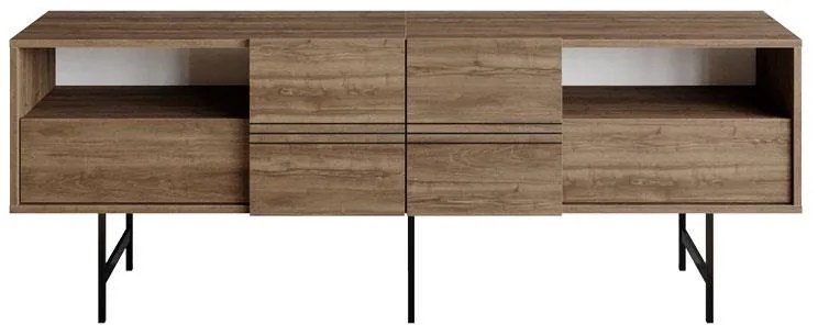 Μπουφές Kevan καρυδί-μαύρο πόδι 180x35x65εκ 180x35x65 εκ.
