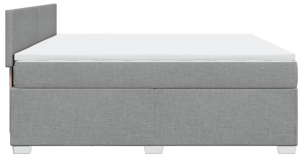 vidaXL Κρεβάτι Boxspring με Στρώμα Ανοιχτό Γκρι 180x200 εκ. Υφασμάτινο